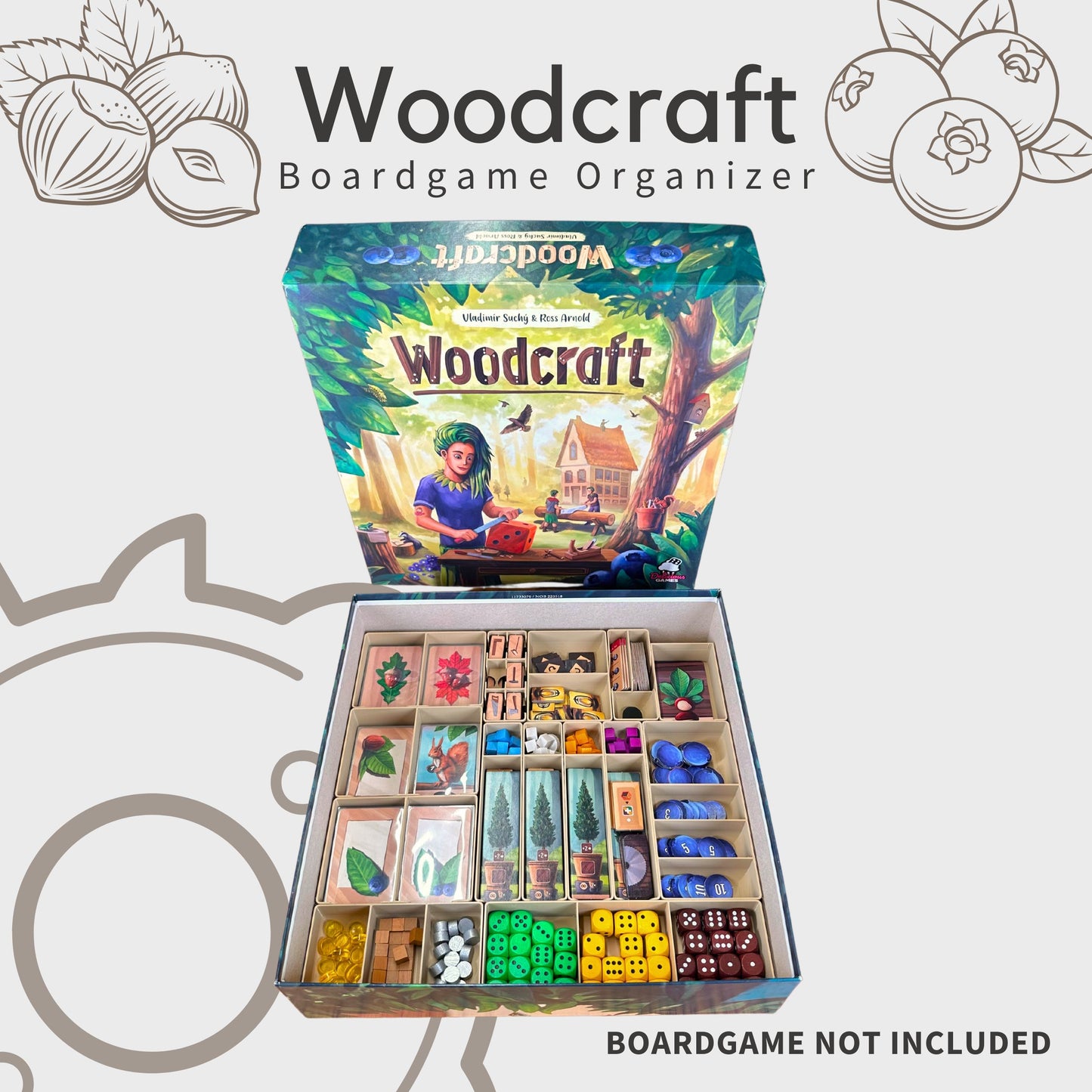 root board game card sleeves Woodcraft Inlay
