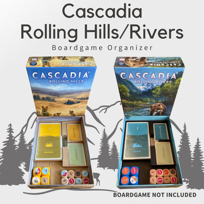 Cascadia Rolling Hills/Rolling Rivers Inlay - Boardgame Organizer