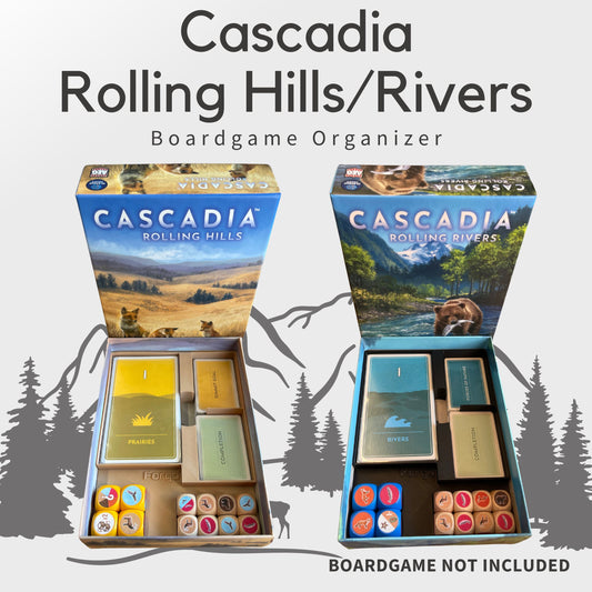 Cascadia Rolling Hills/Rolling Rivers Inlay - Boardgame Organizer