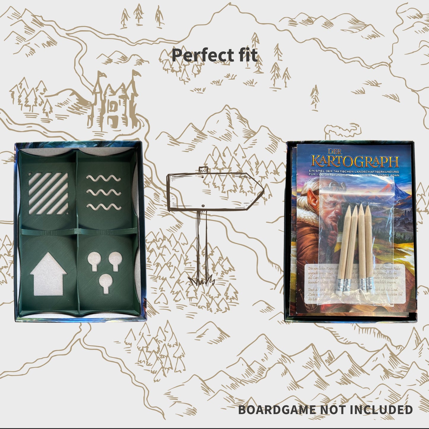 Kartograph /Kartographin Design Inlay - Brettspiel Organizer