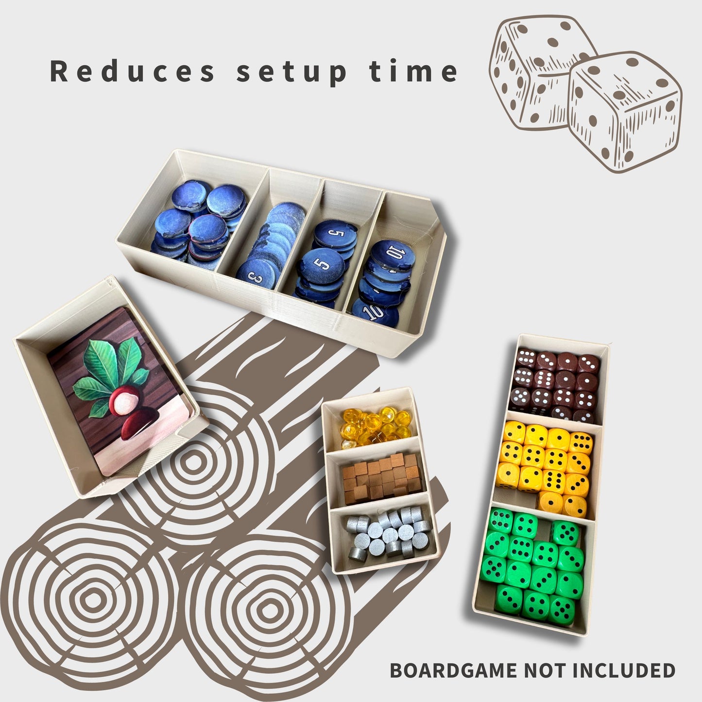 Woodcraft Inlay - Boardgame Organizer
