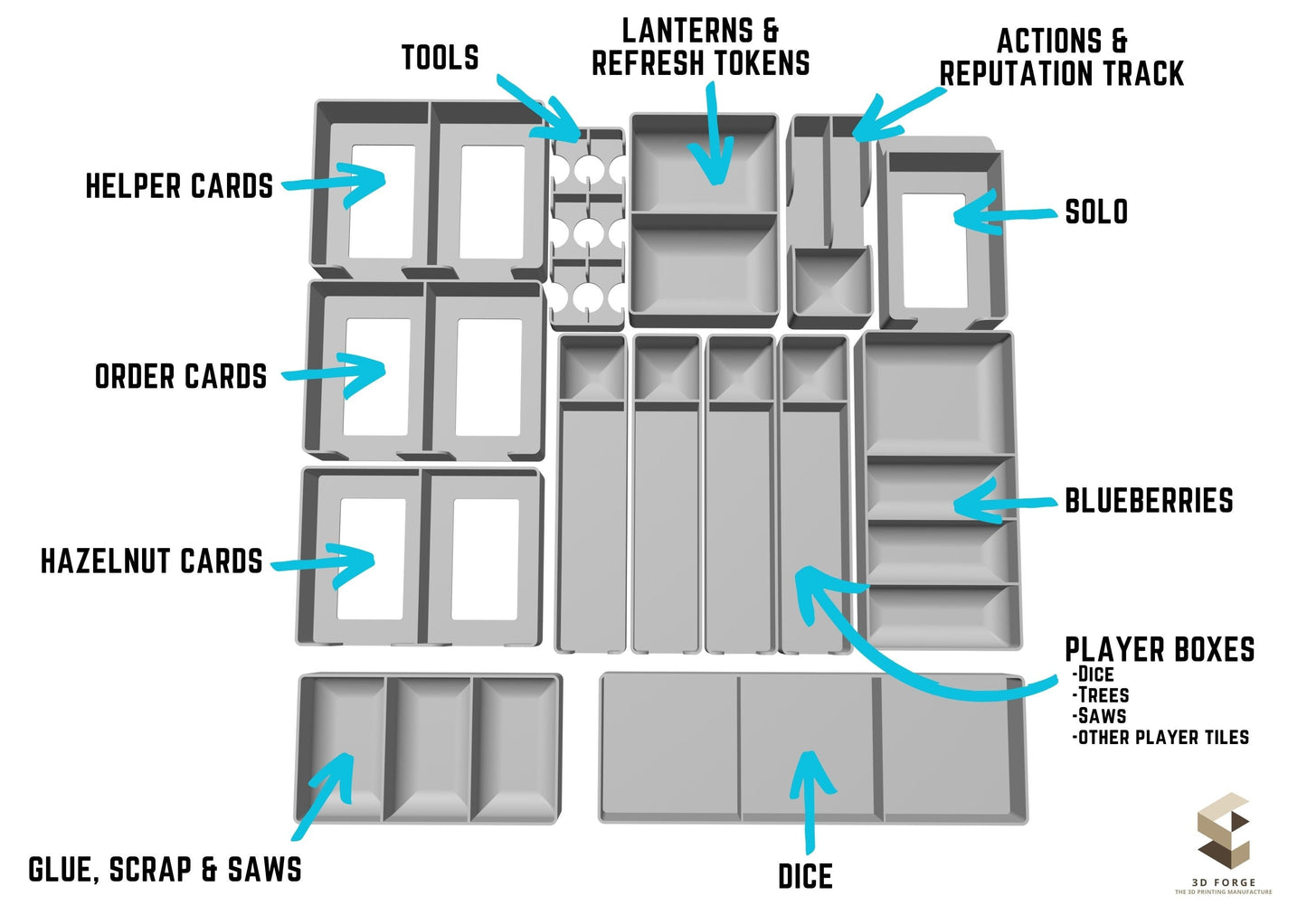 Woodcraft Inlay - Boardgame Organizer